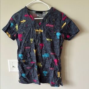 Cherokee Dog Scrub Top